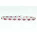 Handmade 925 Sterling Silver Natural Red Ruby Oval stone bracelet 7.7'